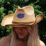 University of Florida Wrangler Distressed Raffia Cowboy Hat