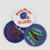 Gamma Phi Beta Gator Mascot Game Day Embroidered Button