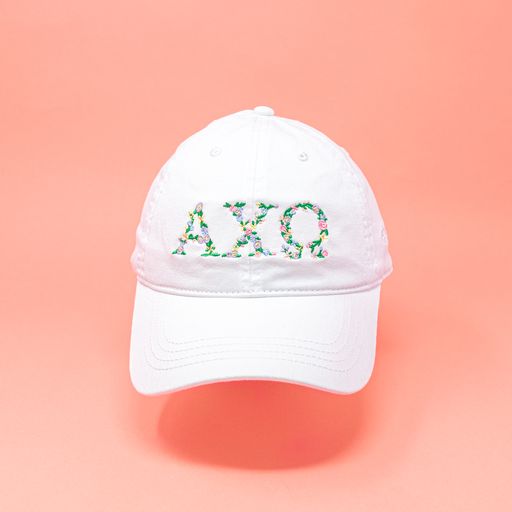 Alpha Chi Omega Floral Embroidered Hat