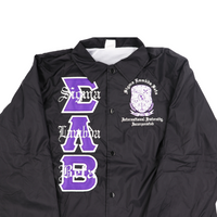 Sigma Lambda Beta Crossing Jacket with Gothic Font