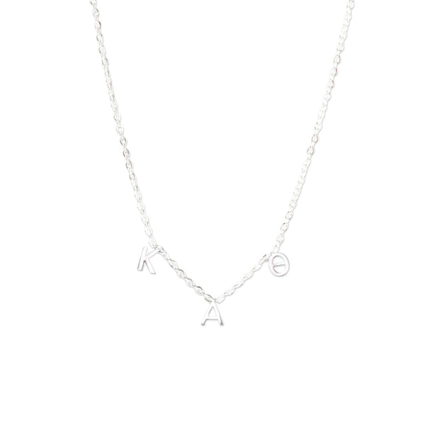 Kappa Alpha Theta Silver Greek Letters Necklace