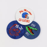 Phi Mu Gator Mascot Game Day Embroidered Button