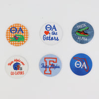 Theta Alpha Game Day Embroidered Button