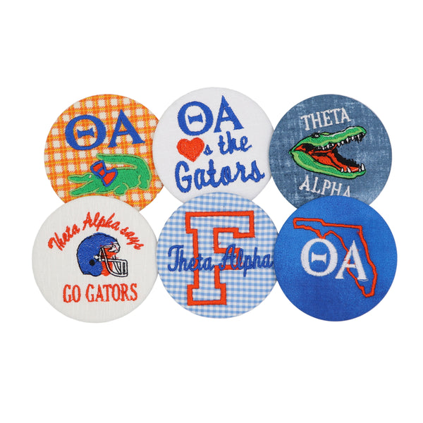 Theta Alpha Game Day Embroidered Button