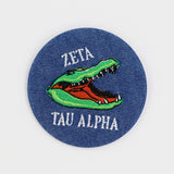 Zeta Tau Alpha Gator Mascot Game Day Embroidered Button