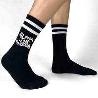 Alpha Omicron Pi Black Retro Crew Socks