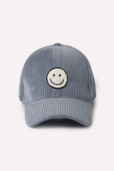 Smiley Face Chenille Corduroy Hat