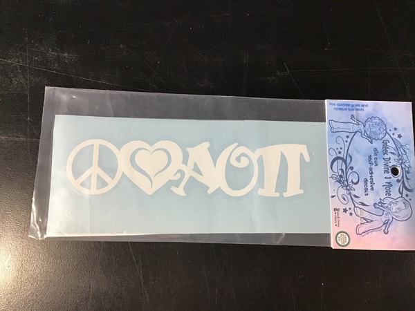Alpha Omicron Pi Peace, Love Decal - Discontinued