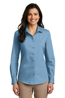 Theta Nu Xi Ladies Long Sleeve Carefree Poplin Shirt