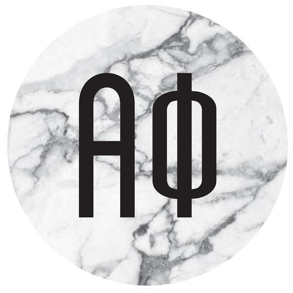 Alpha Phi Marble Bumper Sticker