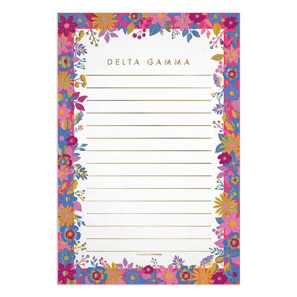 Delta Gamma Floral Notepad