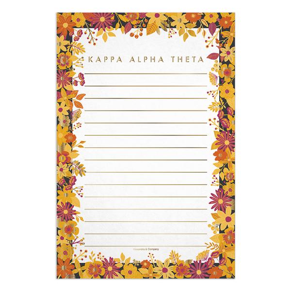 Kappa Alpha Theta Floral Notepad