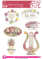 Alpha Chi Omega Watercolor Sticker Sheet
