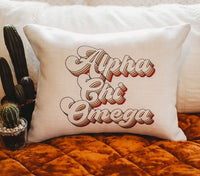 Alpha Chi Omega Retro Throw Pillow