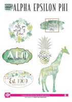 Alpha Epsilon Phi Watercolor Sticker Sheet
