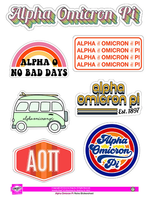 Alpha Omicron Pi Retro Sticker Sheet