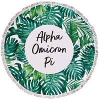 Alpha Omicron Pi Palm Leaf Fringe Towel Blanket