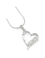 Alpha Phi Omega STERLING SILVER TILTED HEART PENDANT