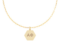 Alpha Phi Paperclip Necklace with Pendant