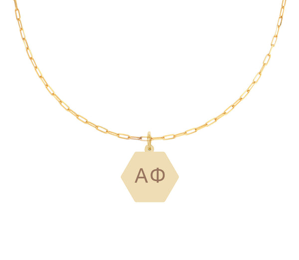 Alpha Phi Paperclip Necklace with Pendant