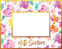 Alpha Phi Gold Foil & Floral Painted Wooden Picture Frame