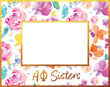 Alpha Phi Gold Foil & Floral Painted Wooden Picture Frame