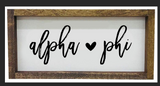 Alpha Phi Wooden Sign