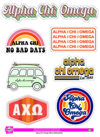 Alpha Chi Omega Retro Sticker Sheet