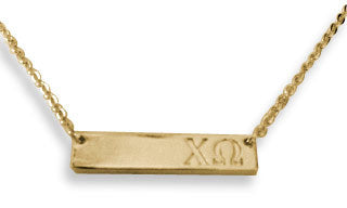 Chi Omega Bar Necklace