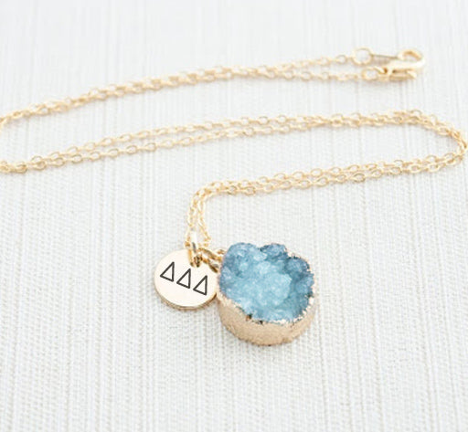 Delta Delta Delta Druzy Necklace