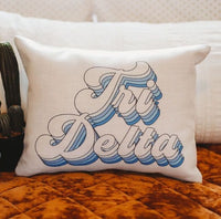 Delta Delta Delta Retro Throw Pillow