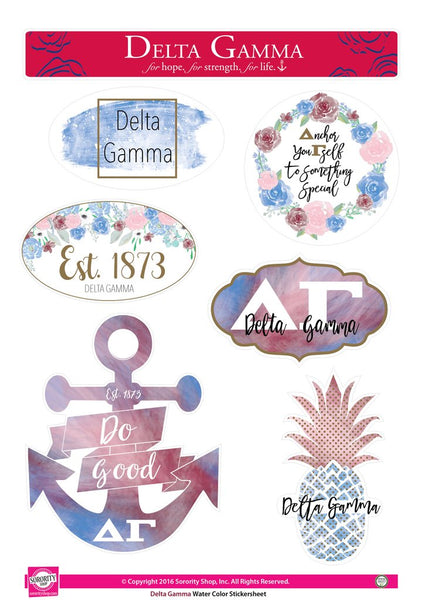 Delta Gamma Watercolor Sticker Sheet