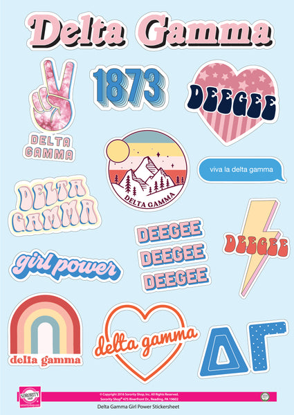 Delta Gamma Girl Power Sticker Sheet