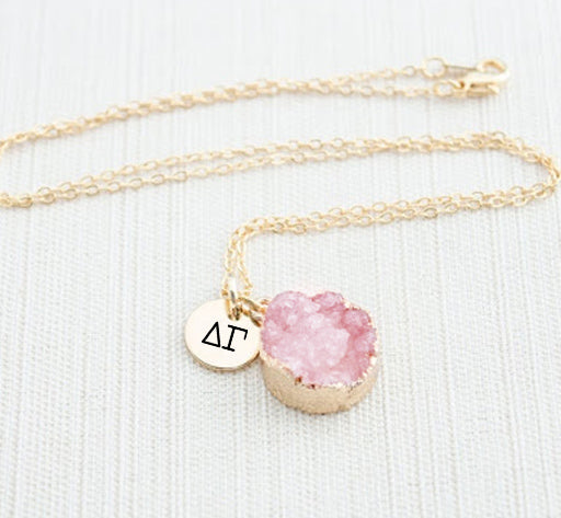 Delta Gamma Druzy Necklace