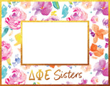 Delta Phi Epsilon Gold Foil & Floral Painted Wooden Picture Frame