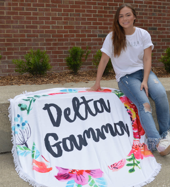 Delta Gamma Fringe Towel Blanket