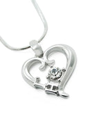 Gamma Eta Sterling Silver Heart Lavaliere