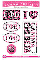 Gamma Phi Beta Animal Print Sticker Sheet