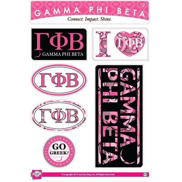 Gamma Phi Beta Lifestyle Sticker Sheet