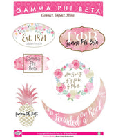 Gamma Phi Beta Watercolor Sticker Sheet