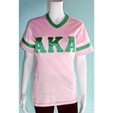 Alpha Kappa Alpha V Neck Striped Sleeve Jersey