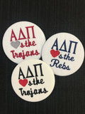 Alpha Delta Pi "Hearts the Gators" Game Day Embroidered Button