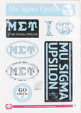 Mu Sigma Upsilon Lifestyle Sticker Sheet