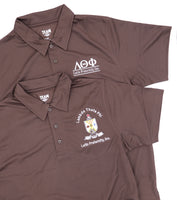 Lambda Theta Phi Moisture-Wicking Brown Polo