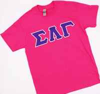 Sigma Lambda Gamma Satin Stitched Pink Tee