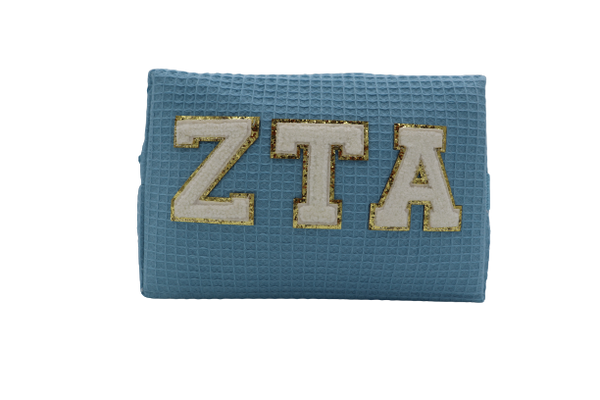 Zeta Tau Alpha Waffle Make-Up Bag with Chenille Letters