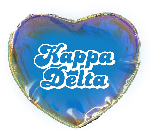 Kappa Delta Holographic Heart Shaped Makeup Bag