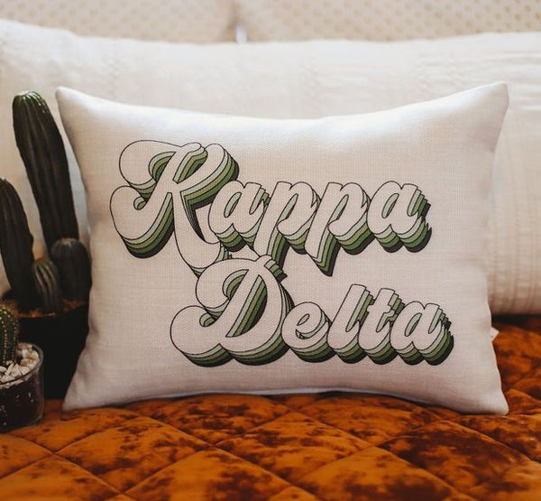 Kappa Delta Retro Throw Pillow