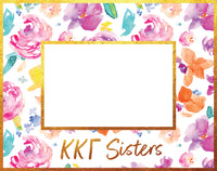 Kappa Kappa Gamma Gold Foil & Floral Painted Wooden Picture Frame