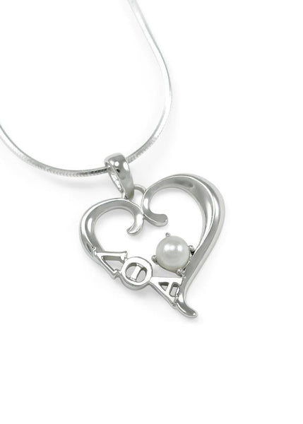 Lambda Theta Alpha Sterling Silver Heart Lavaliere